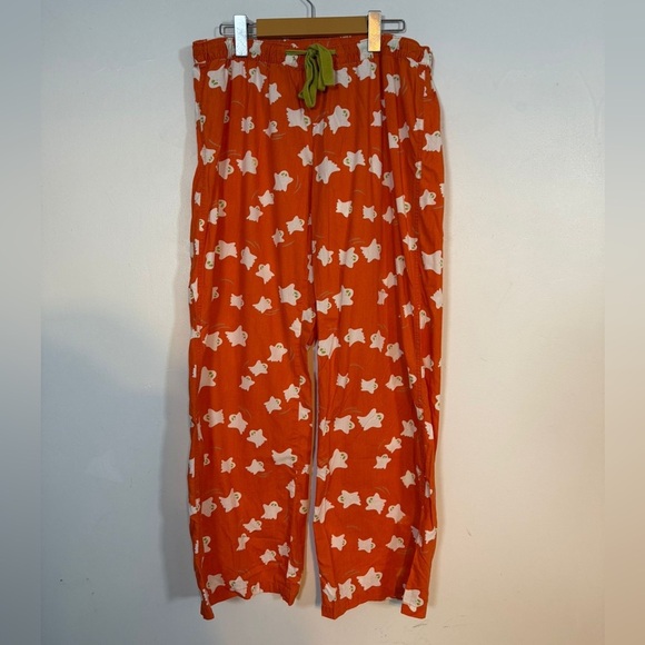 Old Navy Intimates Ghost Print Pajama Pants Orange Women’s Size M - Picture 2 of 7